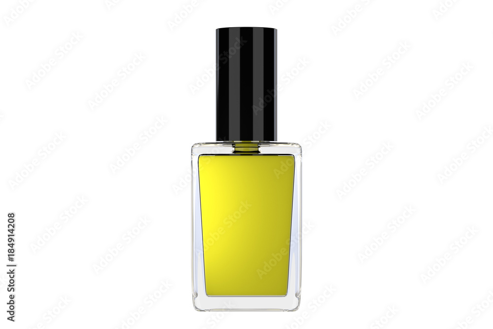 yellow nail polish bottle on white background. 3d illustration yellow nail polish bottle on white background. 3d illustration
