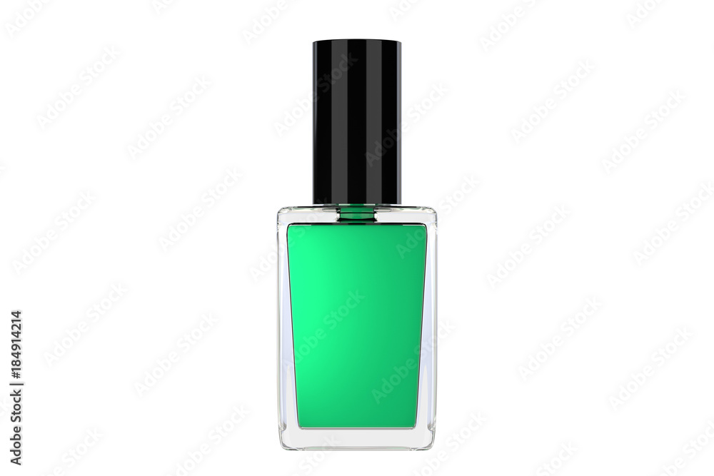 green nail polish bottle on white background. 3d illustration green nail polish bottle on white background. 3d illustration