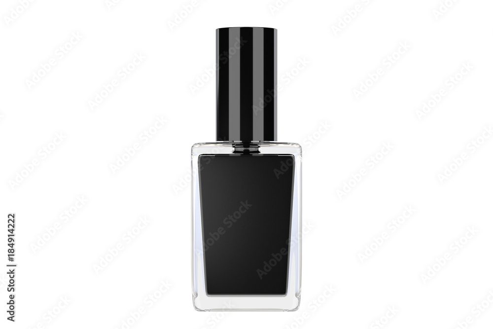 black nail polish bottle on white background. 3d illustration black nail polish bottle on white background. 3d illustration