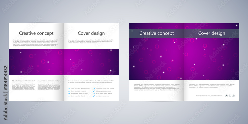 Bi-fold brochure design with DNA molecule background, vector illustration. Bi-fold brochure design with DNA molecule background, vector illustration.