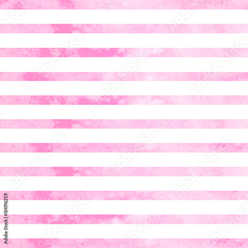 Watercolor pink horizontal lines isolated on white background. Useful for design of greetings, invitations, Valentine's day postcards, scrapbook background, fabric