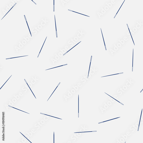 Minimal sewing needle vector seamless pattern