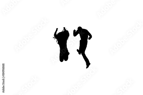angry people. a silhouette of a woman and a man showing anger with her body movements.