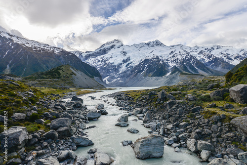 Streams from Mt Cook in New Zealand