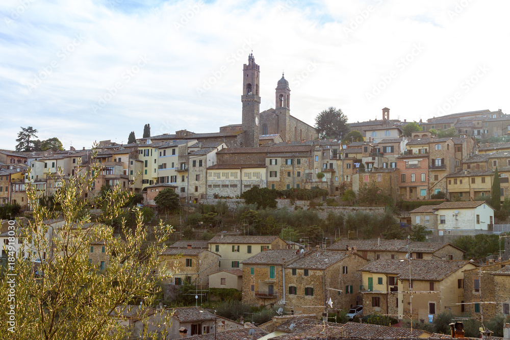 View of medieval town Montalcino, Tuscany