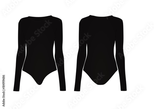Black bodysuit. vector illustration