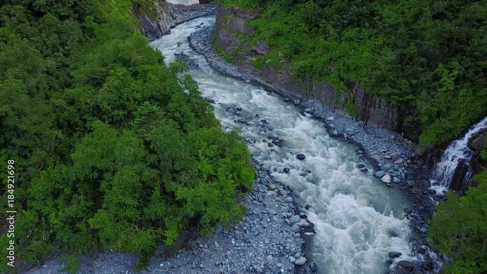 River in the mountain canyon. Beautiful natural landscape video in the summer time River in the mountain canyon. Beautiful natural landscape video in the summer time