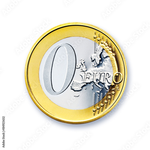 Принти на полотні zero euro coin, isolated on white