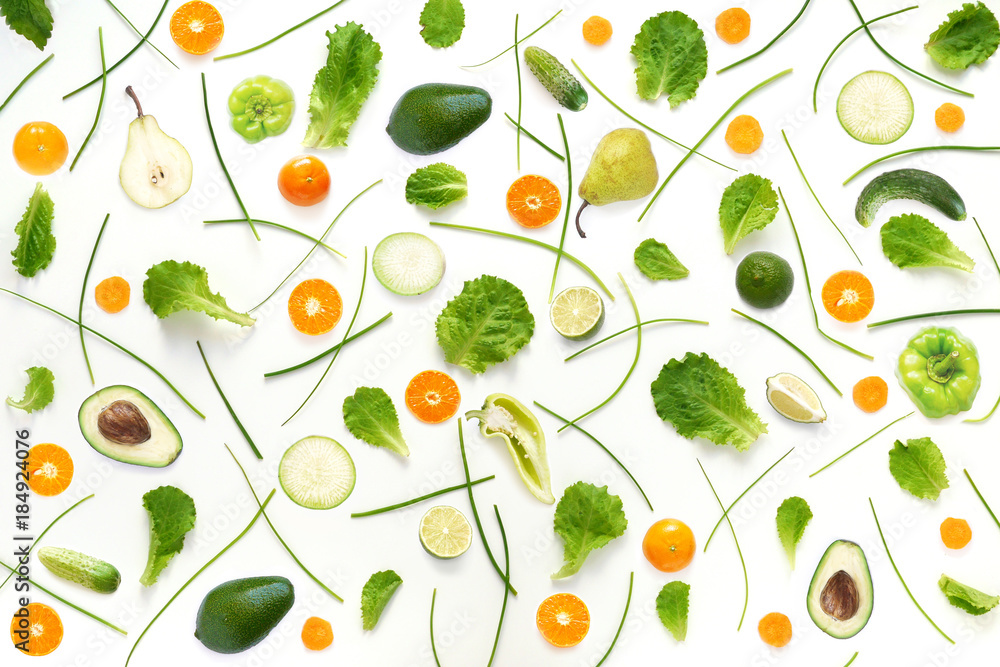 The concept of healthy eating. Pattern composition from vegetables and ...