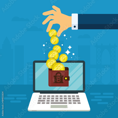 Bitcoin transaction and trading concept