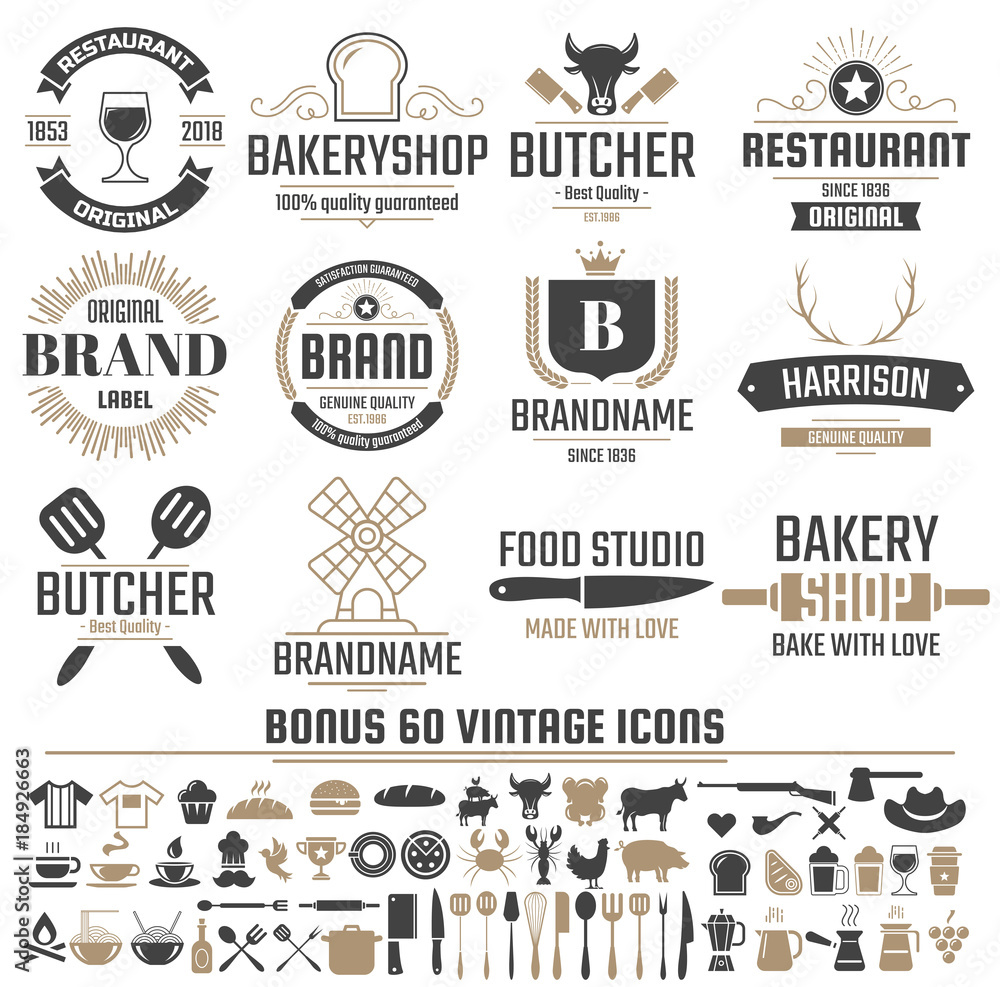 Naklejka premium Vintage Retro Vector Labels for banner