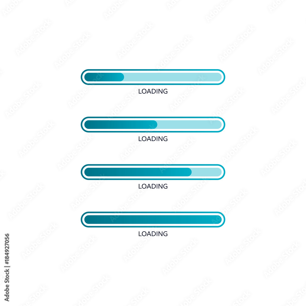 Loading bar element icon. Creative web design download timer. Status loading progress. Vector illustration isolated on white background Loading bar element icon. Creative web design download timer. Status loading progress. Vector illustration isolated on white background