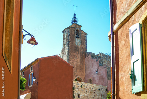 The Rousillion Vaucluse colored village photo