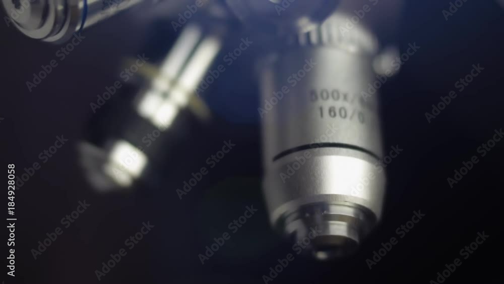 Block of lens of the microscope. Macro. Closeup. Shallow depth of field Block of lens of the microscope. Macro. Closeup. Shallow depth of field