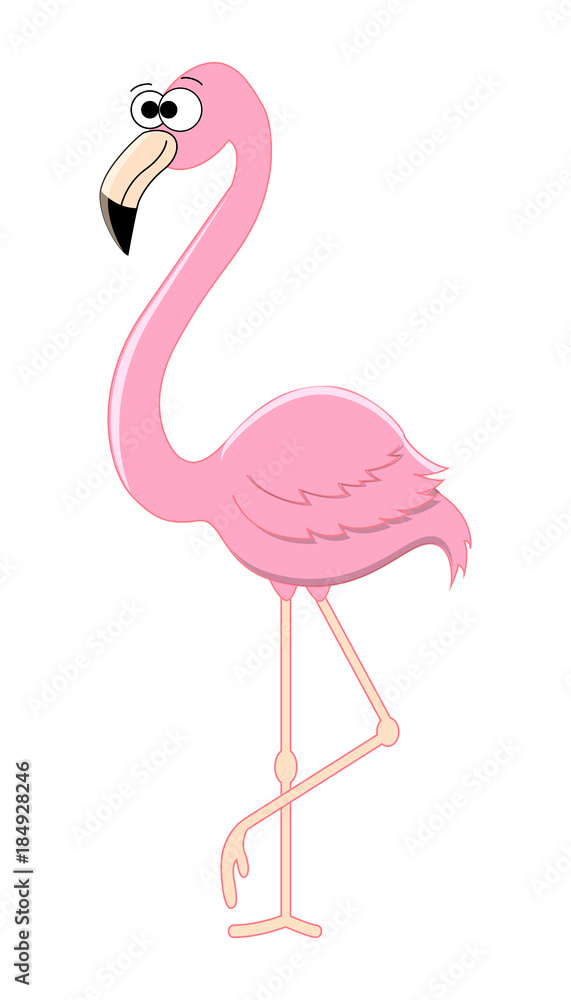Fototapeta premium Cute cartoon flamingo