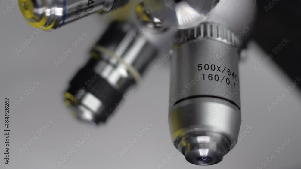 Block of lens of the microscope. Macro. Closeup. Shallow depth of field Block of lens of the microscope. Macro. Closeup. Shallow depth of field