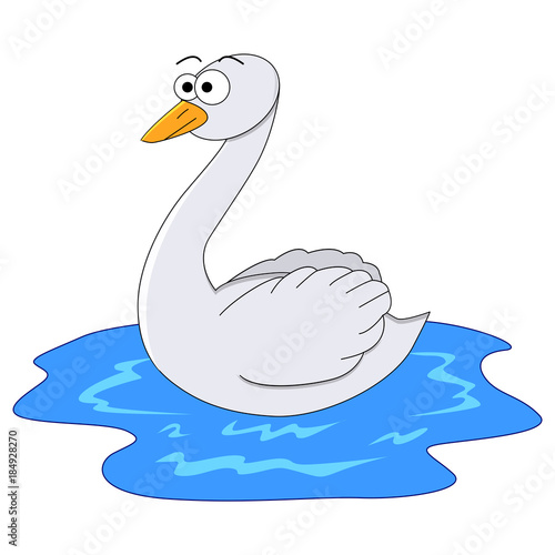 Cute cartoon swan