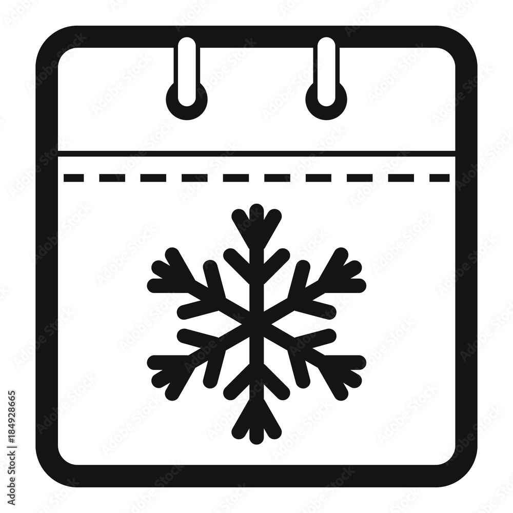 Calendar winter icon. Simple illustration of calendar winter vector icon for web Calendar winter icon. Simple illustration of calendar winter vector icon for web