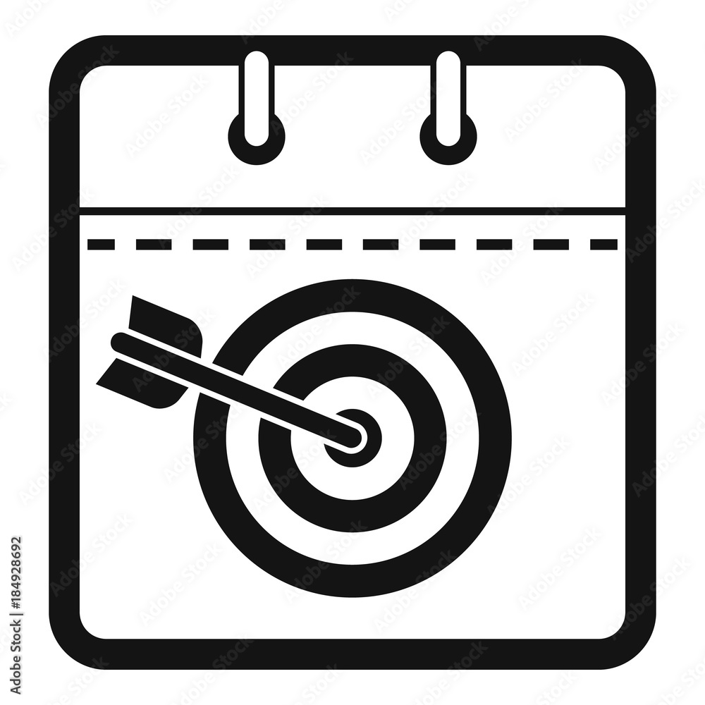 Calendar target icon. Simple illustration of calendar target vector icon for web