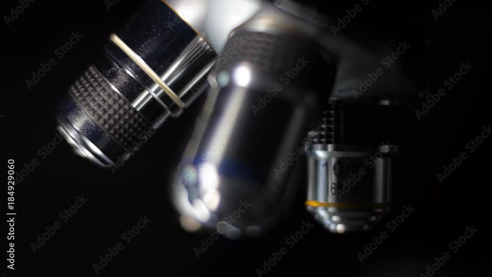 Block of lens of the microscope. Macro. Closeup. Shallow depth of field Block of lens of the microscope. Macro. Closeup. Shallow depth of field
