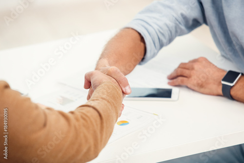 Two business men together in the office photo