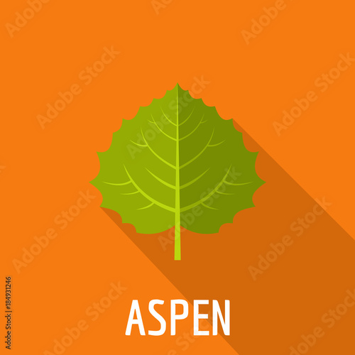 Aspen leaf icon. Flat illustration of aspen leaf vector icon for web