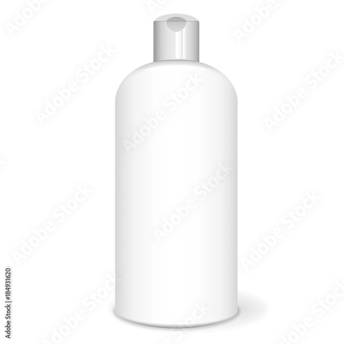 Shampoo bottle, white