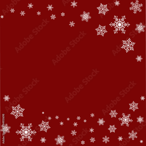 Christmas snowflakes background. Greeting card or invitation. Merry Christmas and Happy New Year. Element of design.