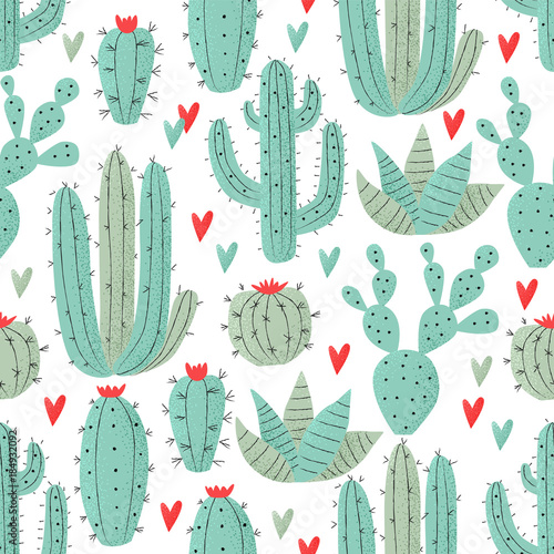 Cactus seamless pattern