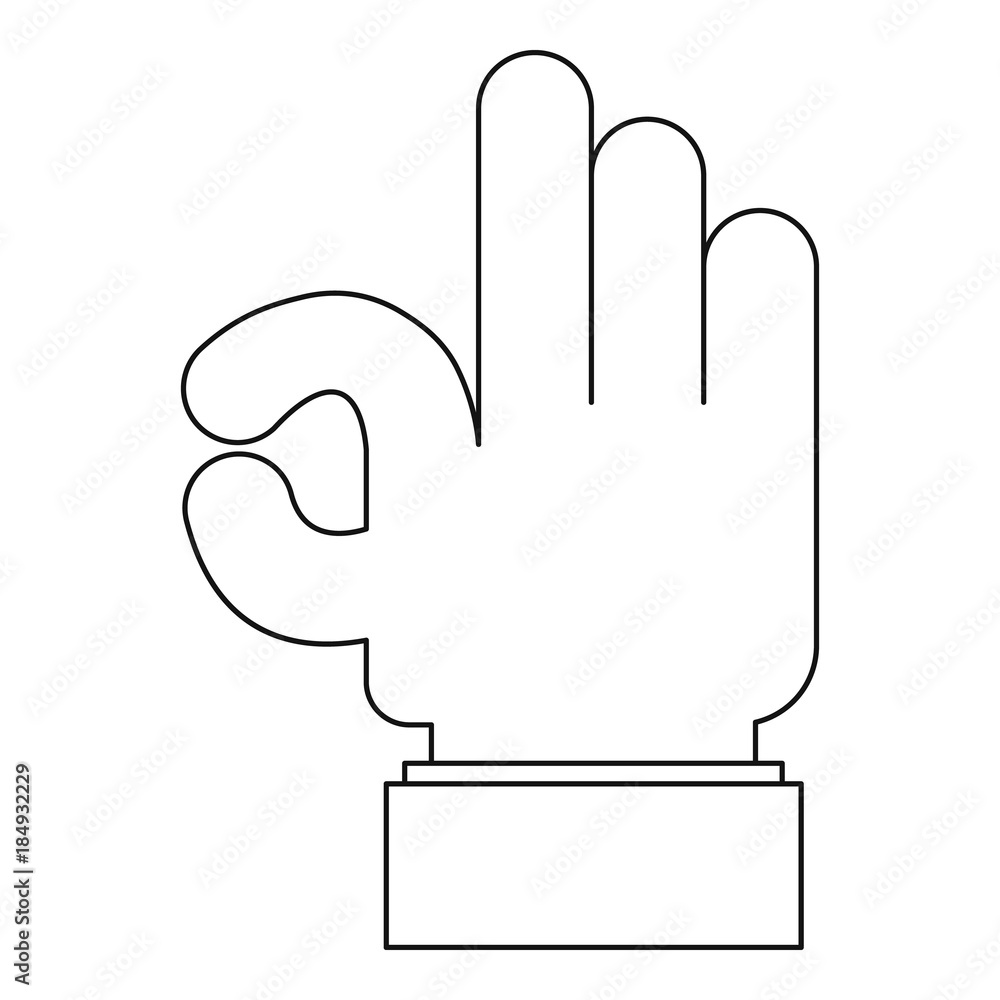 Okay gesture icon. Outline illustration of okay gesture vector icon for web Okay gesture icon. Outline illustration of okay gesture vector icon for web
