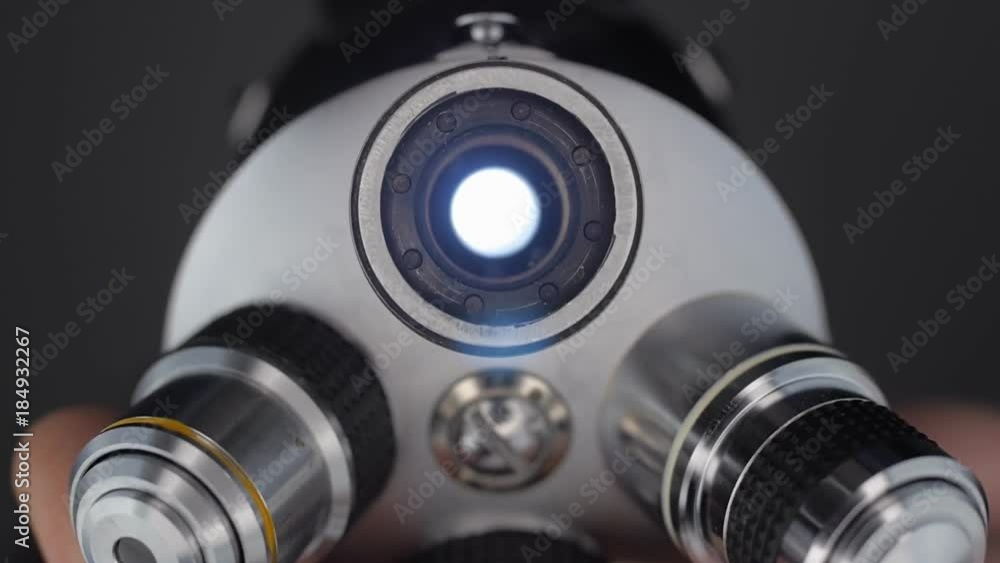 Lens of the microscope. Macro. Closeup. Shallow depth of field Lens of the microscope. Macro. Closeup. Shallow depth of field