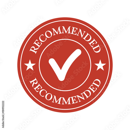 recommended red flat badge