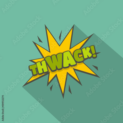 Comic boom thwack icon. Flat illustration of comic boom thwack vector icon for web