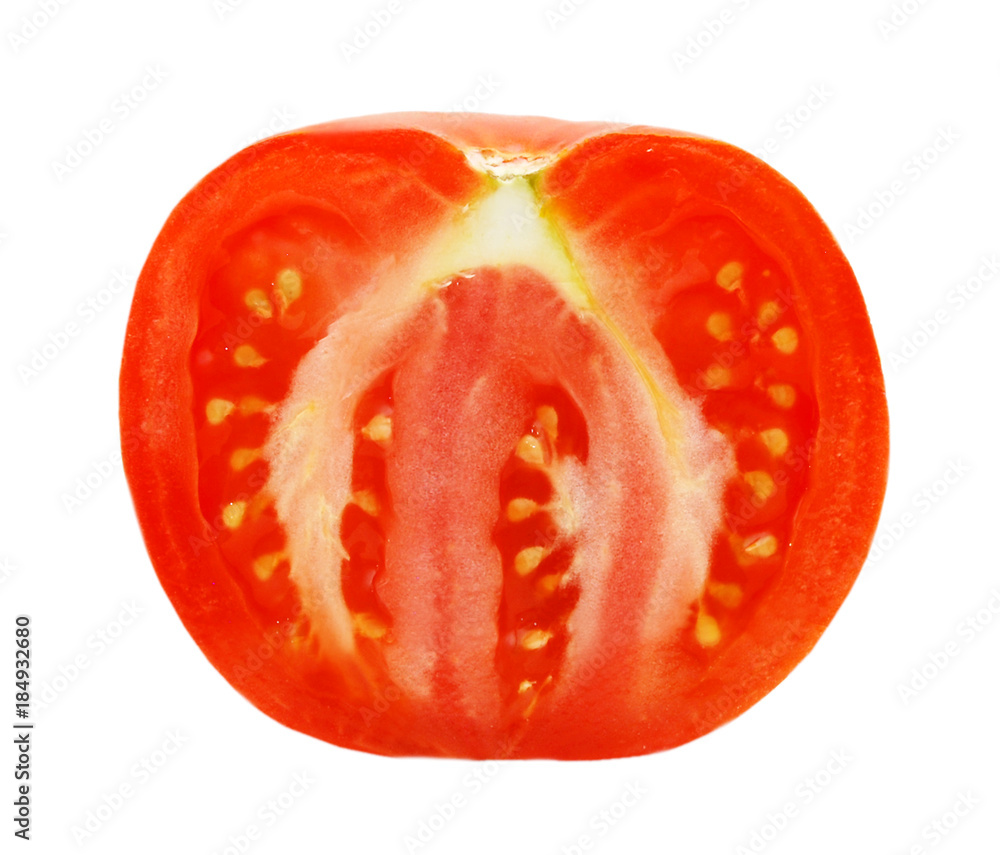 slice of tomato isolated on white slice of tomato isolated on white