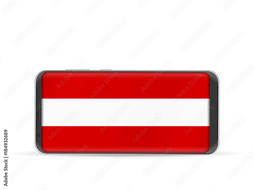 Smart phone Austria flag Smart phone Austria flag