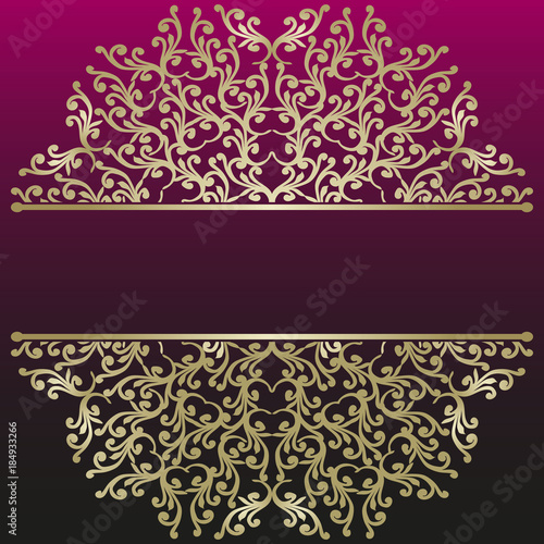 signboard name. Vector illustration. Romantic wedding invitation. Abstract round ornament. Good for design in business. Rich design.