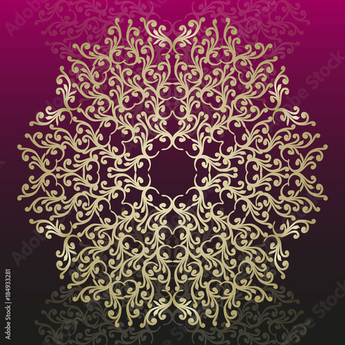 signboard name. Vector illustration. Romantic wedding invitation. Abstract round ornament. Good for design in business. Rich design.