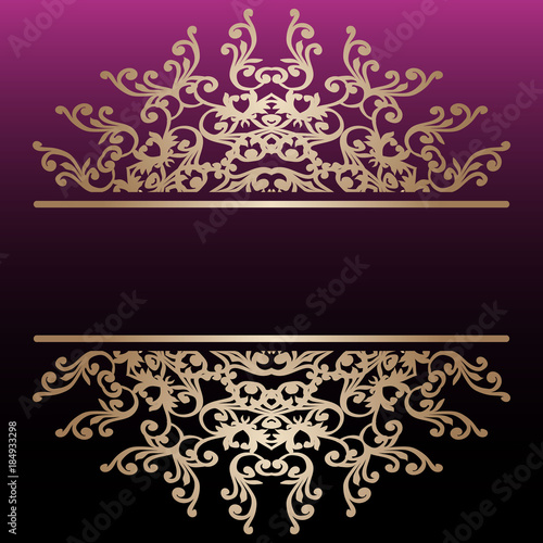 signboard name. Vector illustration. Romantic wedding invitation. Abstract round ornament. Good for design in business. Rich design.