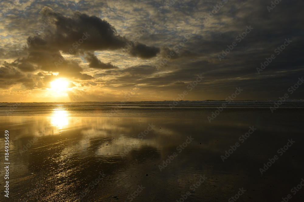 Obraz premium Winter beach, Jersey, UK.