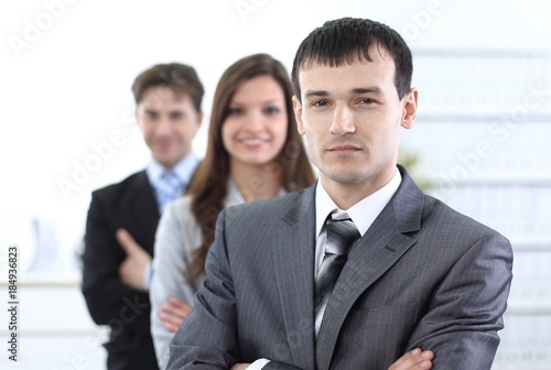 businessman and his business team