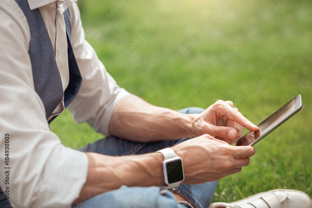 Young business man outdoors work occupation lifestyle