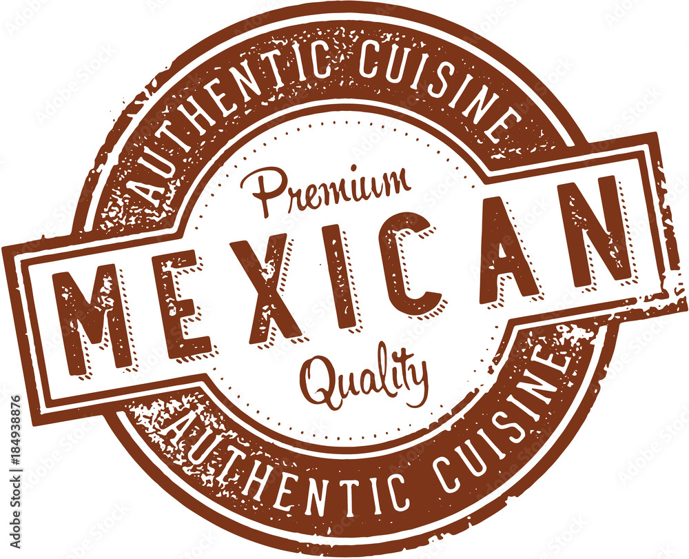 Vintage Mexican Restaurant Menu Design Stamp