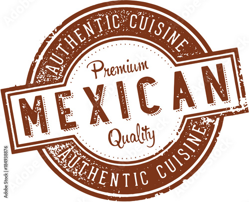 Vintage Mexican Restaurant Menu Design Stamp