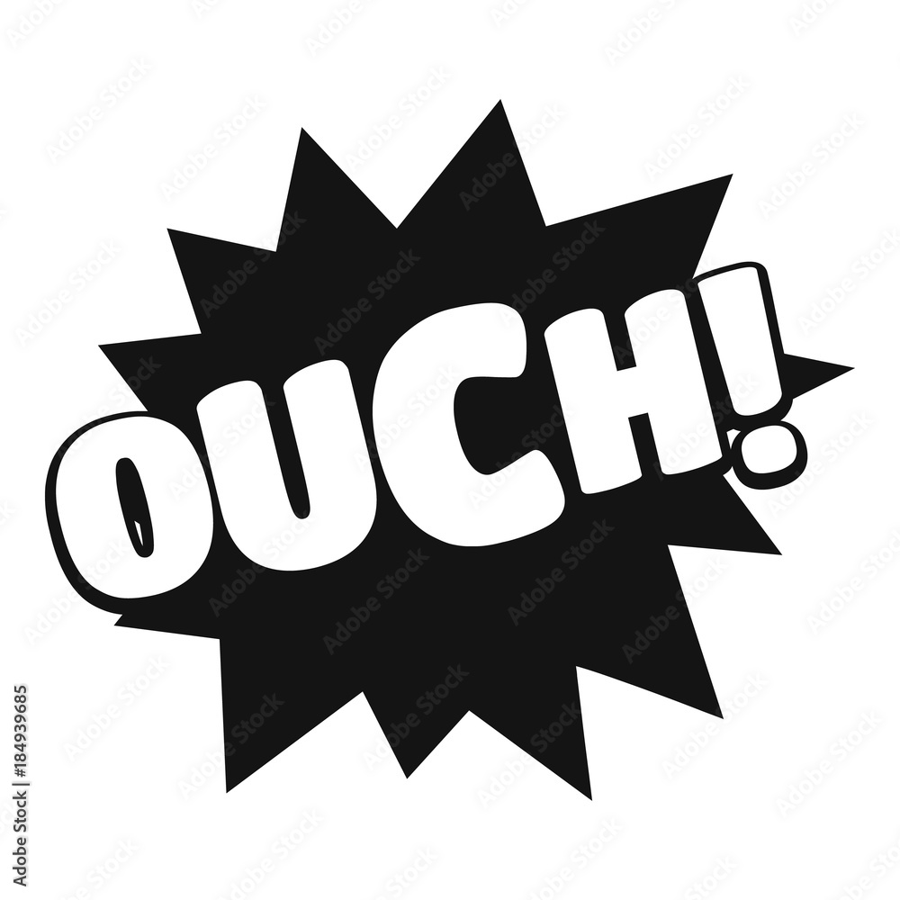 Comic boom ouch icon. Simple illustration of comic boom ouch vector icon for web Comic boom ouch icon. Simple illustration of comic boom ouch vector icon for web