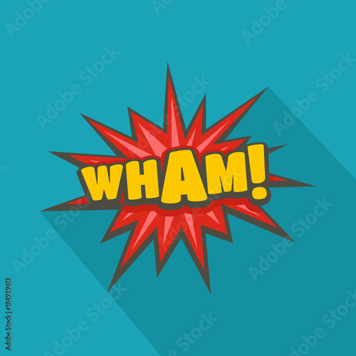 Comic boom wham icon. Flat illustration of comic boom wham vector icon for web