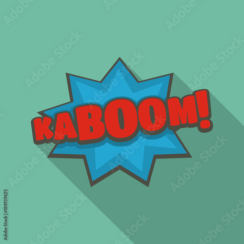 Comic boom kaboom icon. Flat illustration of comic boom kaboom vector icon for web