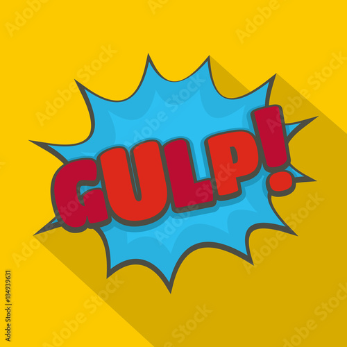 Comic boom gulp icon. Flat illustration of comic boom gulp vector icon for web