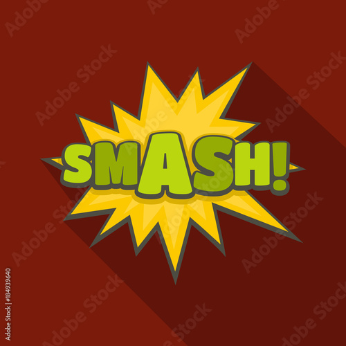 Comic boom smash icon. Flat illustration of comic boom smash vector icon for web