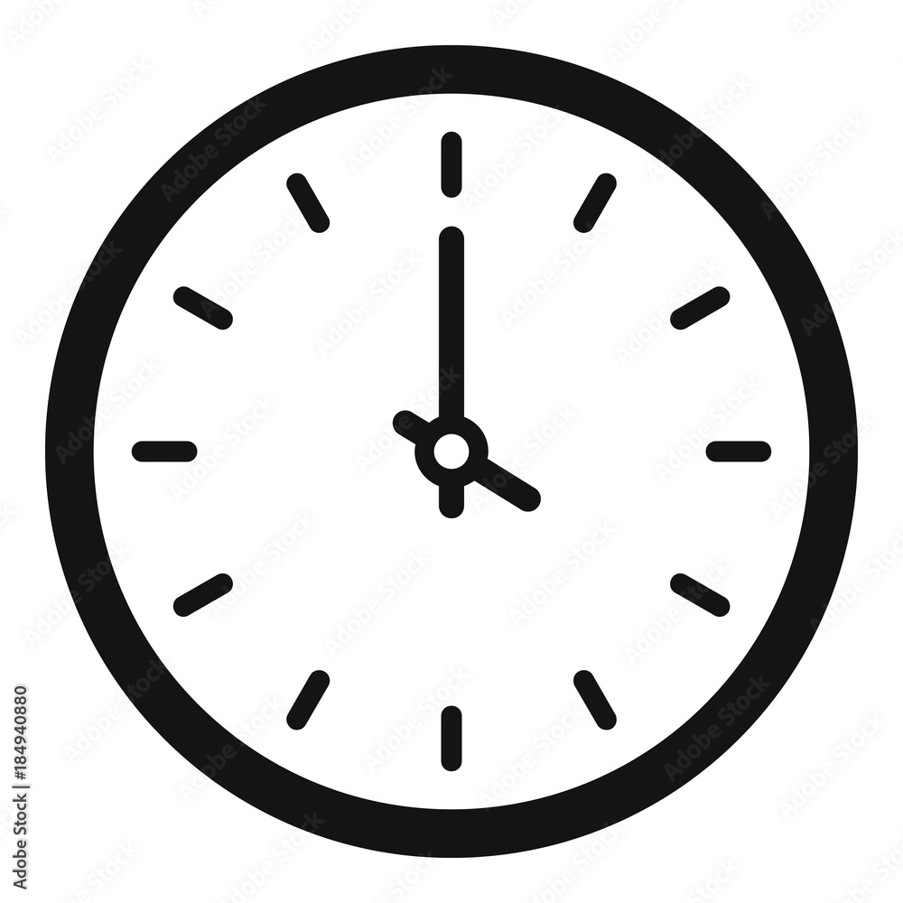 Clock time icon. Simple illustration of clock time vector icon for web Clock time icon. Simple illustration of clock time vector icon for web