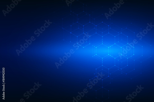 Abstract hexagonal background. Medical, scientific or technological concept. Geometric polygonal graphics. Illustration.